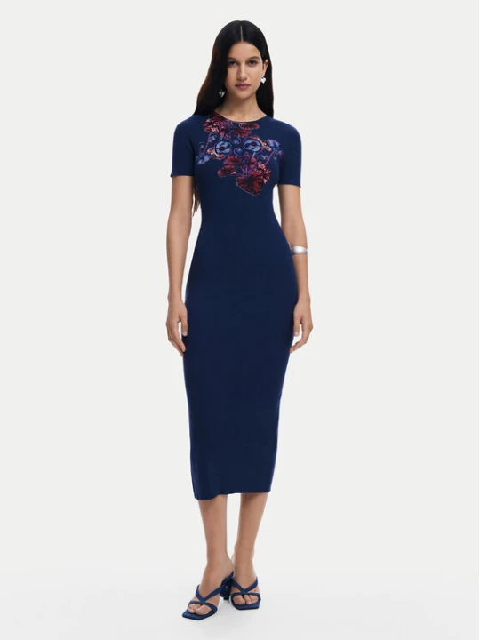 Zdjęcie produktu Desigual Sukienka codzienna 25SWVF13 Granatowy Slim Fit
