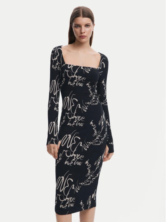 Zdjęcie produktu Desigual Sukienka codzienna 25SWVK05 Czarny Slim Fit