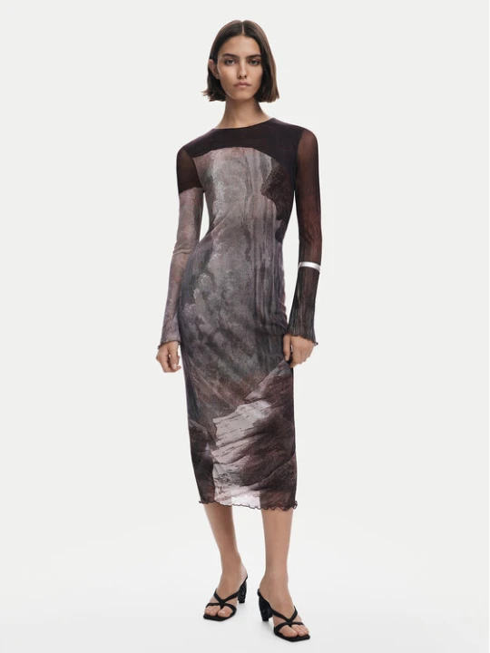 Zdjęcie produktu Desigual Sukienka codzienna Abyss Lacroix 25WWVK01 Brązowy Slim Fit