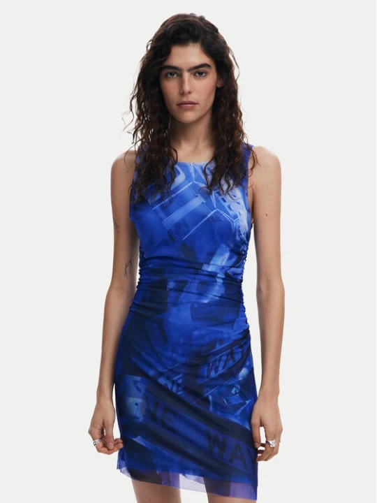Zdjęcie produktu Desigual Sukienka codzienna Bratislava 25SWVK47 Niebieski Slim Fit