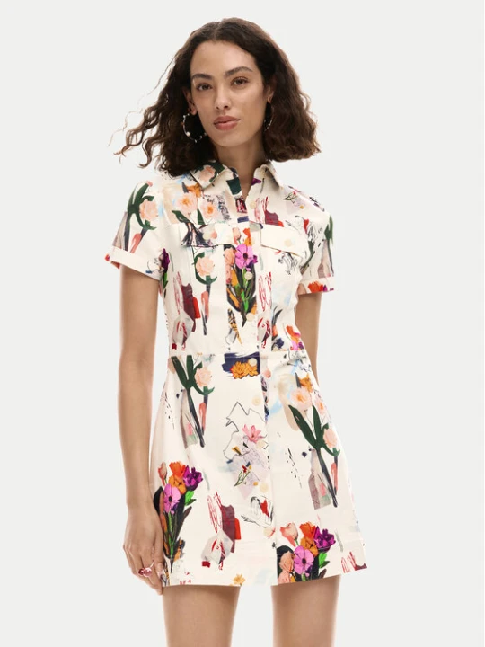 Zdjęcie produktu Desigual Sukienka koszulowa Fini 26SWVW48 Écru Regular Fit Kremowy
