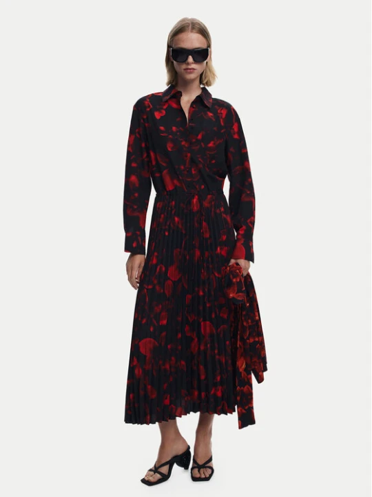 Zdjęcie produktu Desigual Sukienka koszulowa Plisado 25WWVW16 Czerwony Regular Fit