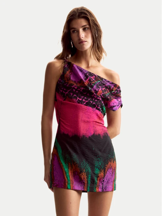 Zdjęcie produktu Desigual Sukienka letnia Beattl Lacroix 26SWVW59 Kolorowy Regular Fit