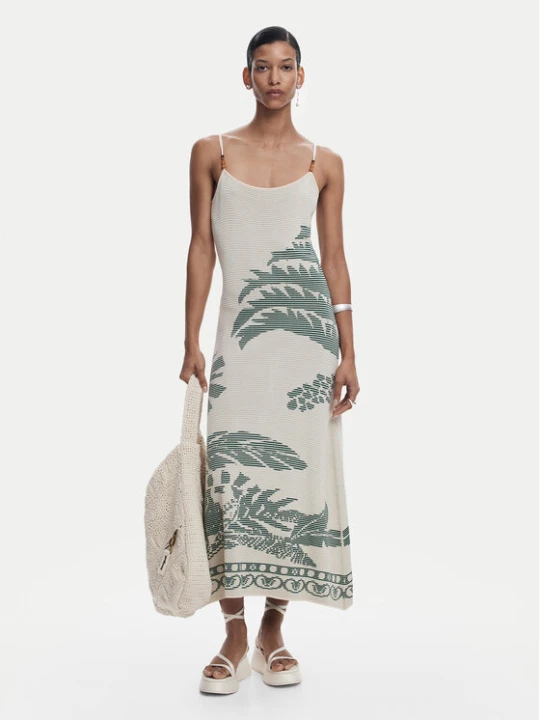 Zdjęcie produktu Desigual Sukienka letnia Marsella 25SWVF11 Beżowy Slim Fit