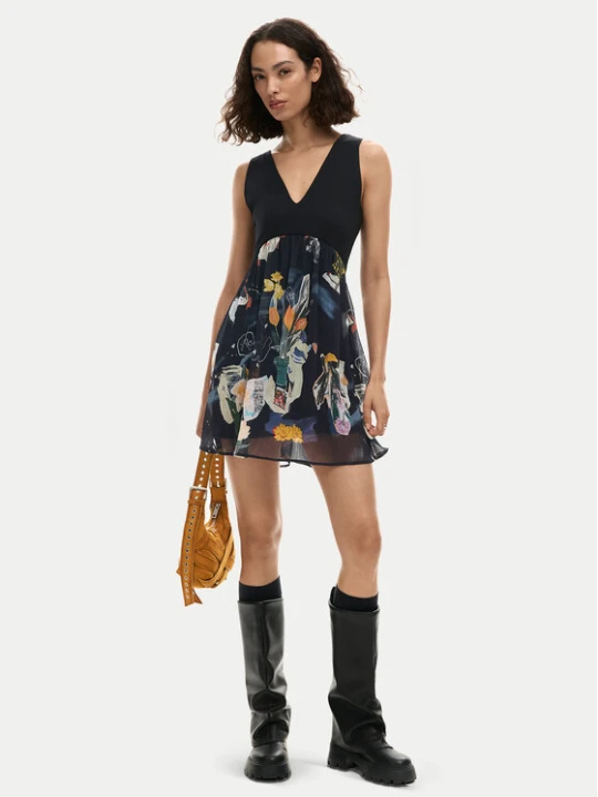 Zdjęcie produktu Desigual Sukienka letnia Uve 26SWVW47 Czarny Regular Fit