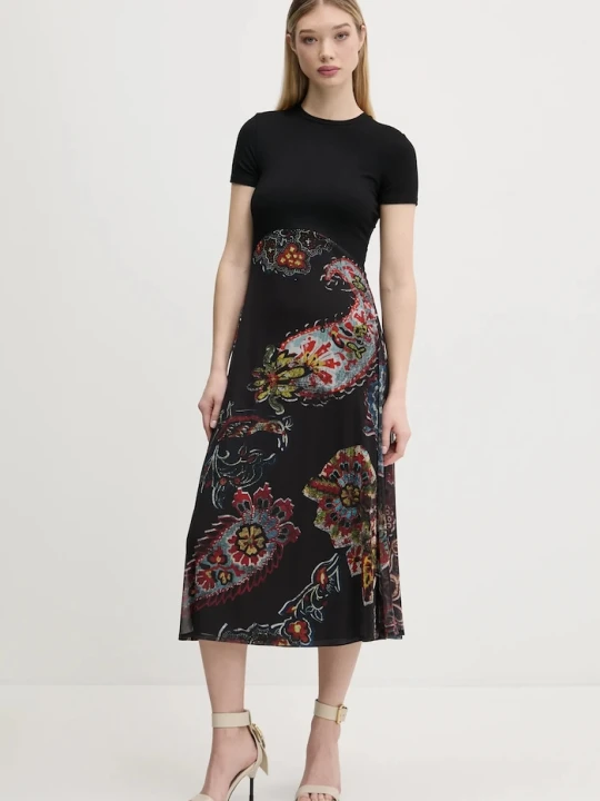 Zdjęcie produktu Desigual sukienka PAISLEY MESH_LACROIX czarny