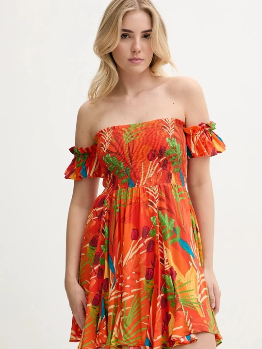 Zdjęcie produktu Desigual sukienka plażowa BAHAMAS DRESS pomarańczowy
