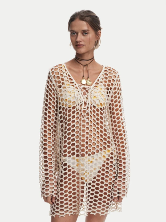 Zdjęcie produktu Desigual Sukienka plażowa Flow 25SWMK22 Beżowy Regular Fit