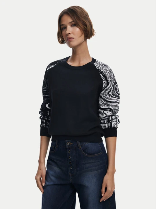 Zdjęcie produktu Desigual Sweter Kodiak 25WWJF28 Czarny Regular Fit