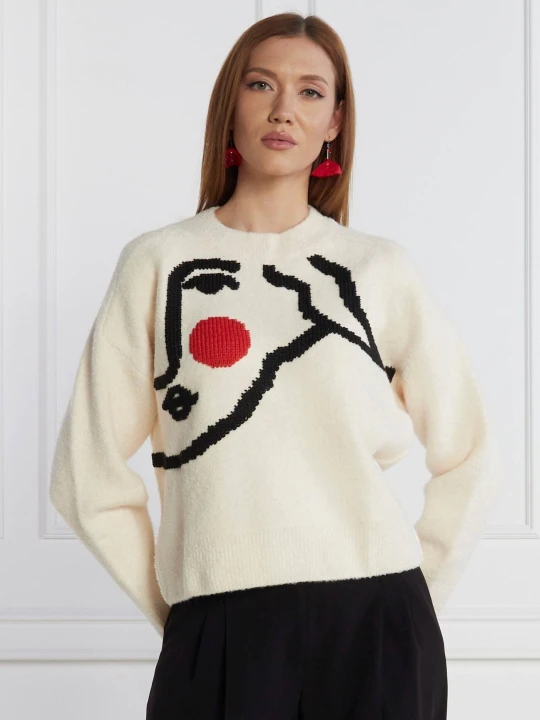 Zdjęcie produktu Desigual Sweter | Regular Fit | z dodatkiem wełny ecru