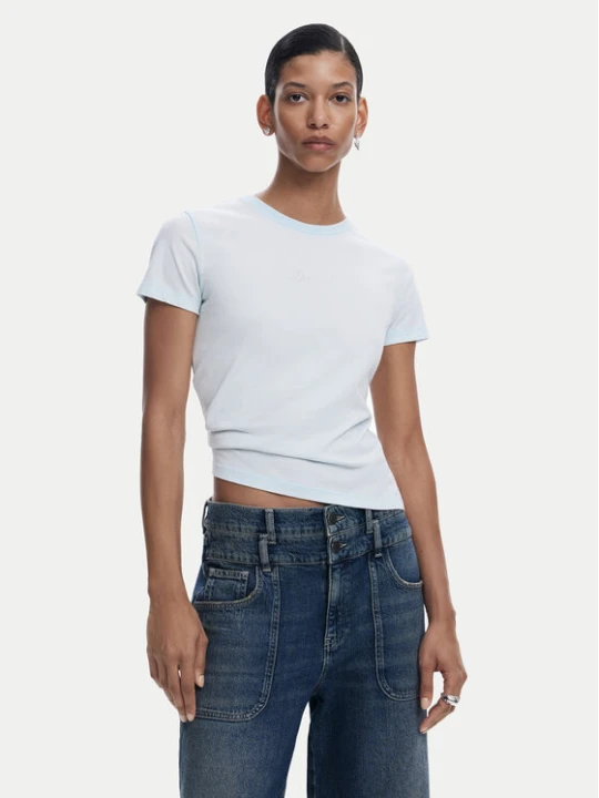 Zdjęcie produktu Desigual T-Shirt 25SWTK15 Błękitny Regular Fit Niebieski jasny