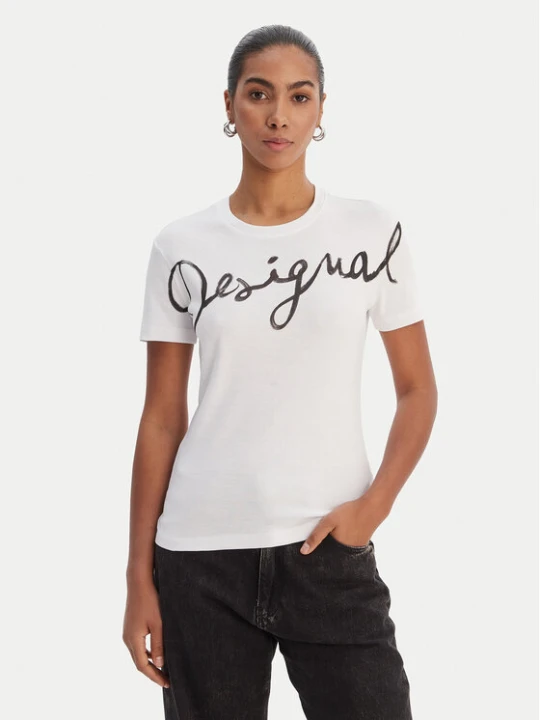 Zdjęcie produktu Desigual T-Shirt 26SWTK07 Biały Regular Fit