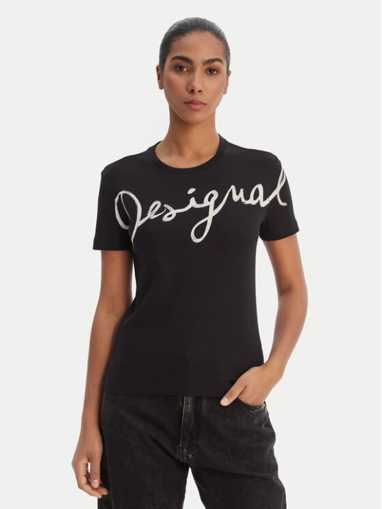 Zdjęcie produktu Desigual T-Shirt 26SWTK07 Czarny Regular Fit