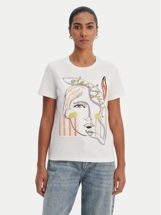 Zdjęcie produktu Desigual T-Shirt 26SWTK51 Biały Regular Fit