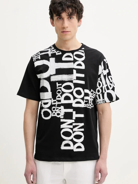 Zdjęcie produktu Desigual t-shirt bawełniany MAN MILAN czarny