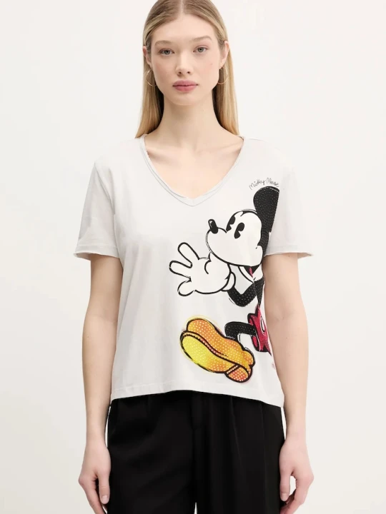 Zdjęcie produktu Desigual t-shirt bawełniany MICKEY JOKER szary