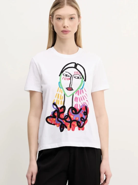 Zdjęcie produktu Desigual t-shirt bawełniany MISURI biały