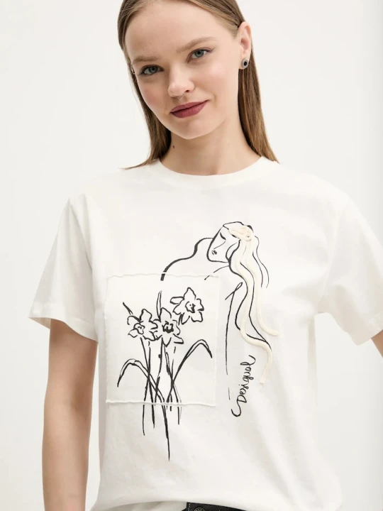 Zdjęcie produktu Desigual t-shirt bawełniany PARAGUAY biały