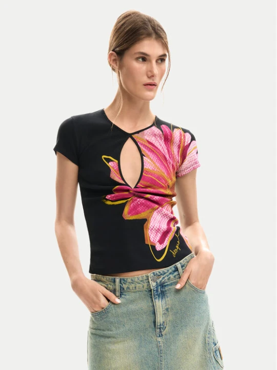 Zdjęcie produktu Desigual T-Shirt Dublin 26SWTK05 Czarny Regular Fit