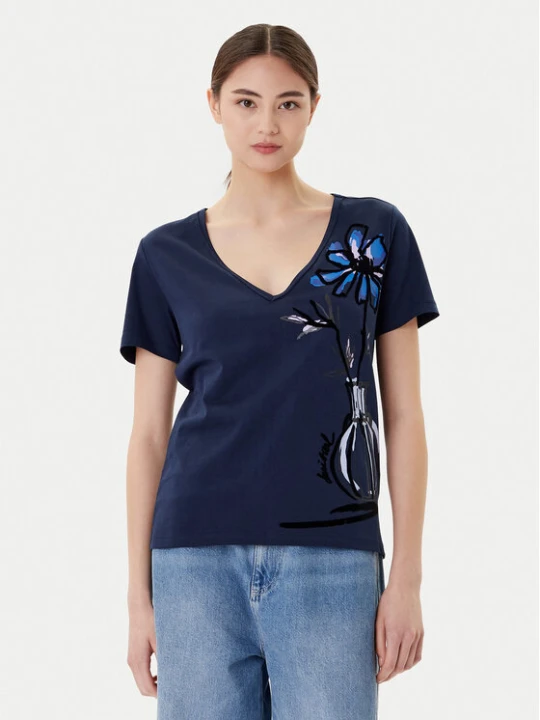 Zdjęcie produktu Desigual T-Shirt Dumas 25WWTK28 Granatowy Regular Fit