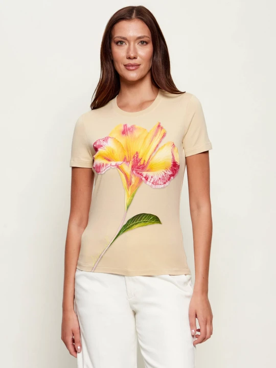Zdjęcie produktu Desigual T-shirt Estocolmo | Slim Fit beżowy