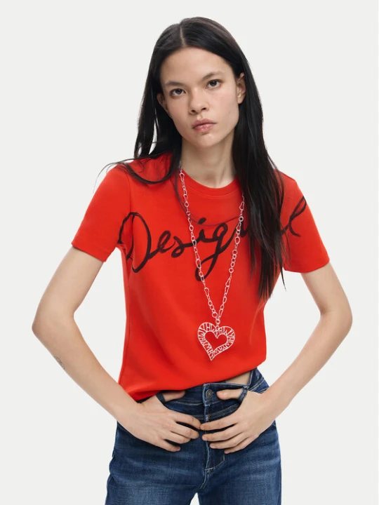 Zdjęcie produktu Desigual T-Shirt Florencia 26SWTK07 Czerwony Regular Fit