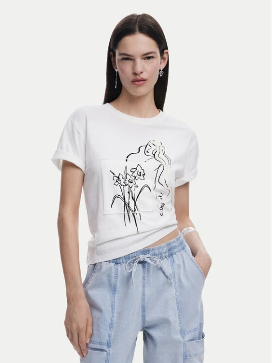 Zdjęcie produktu Desigual T-Shirt Paraguay 25SWTKAB Biały Regular Fit