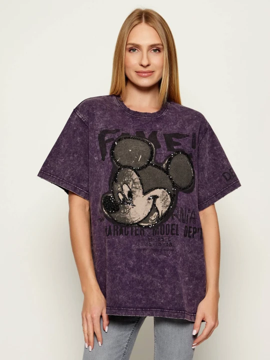 Zdjęcie produktu Desigual T-shirt TS_FUGAZ MICKEY | Desigual x Disney | Loose fit fioletowy