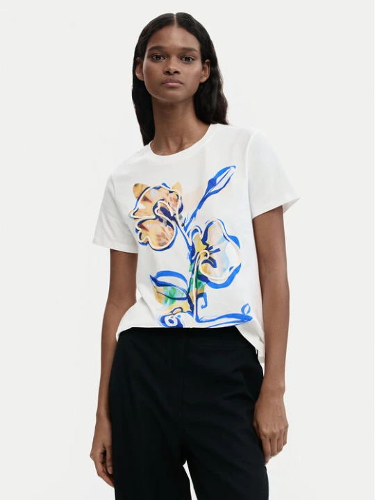 Zdjęcie produktu Desigual T-Shirt Zurich 26SWTK38 Biały Regular Fit