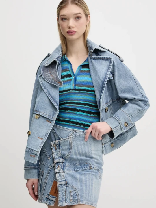 Zdjęcie produktu Desigual trencz jeansowy ONTARIO niebieski