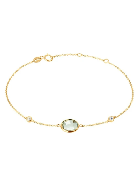 Zdjęcie produktu DIA DIAMONDS Pozłacana bransoletka z diamentami i ametystem rozmiar: onesize