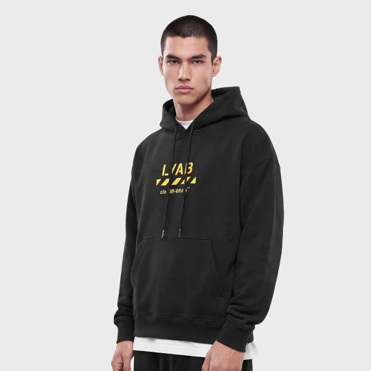 Zdjęcie produktu Diag Garment Washed Hoodie Off White czarny
