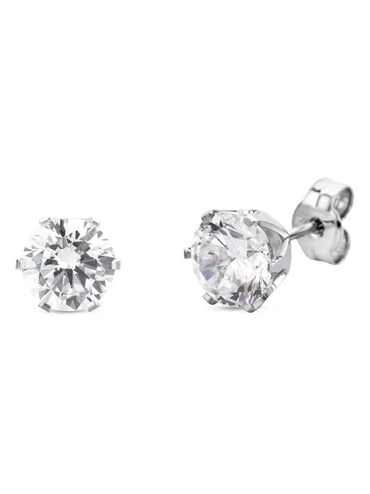 Zdjęcie produktu Diamant Exquis Złote kolczyki-wkrętki z cyrkoniami rozmiar: onesize srebrny