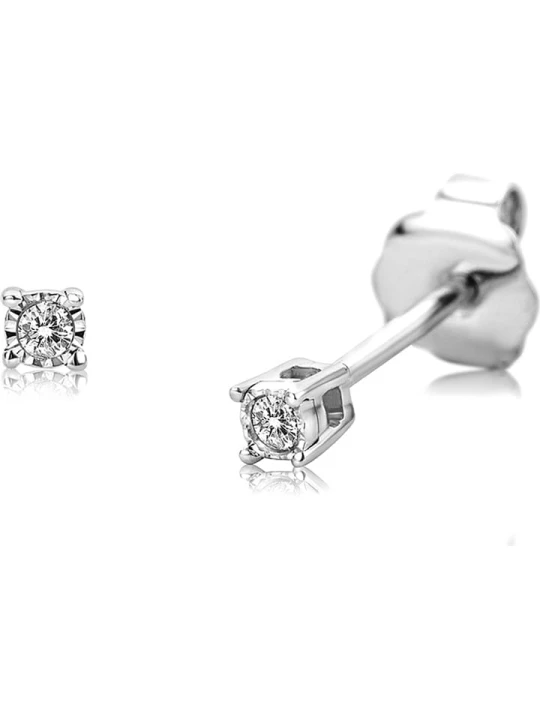 Zdjęcie produktu Diamant Exquis Złote kolczyki-wkrętki z diamentami rozmiar: onesize srebrny
