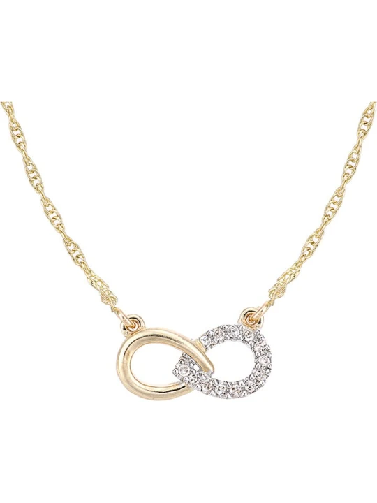 Zdjęcie produktu Diamant Exquis Złoty naszyjnik z diamentami - dł. 42 cm rozmiar: onesize