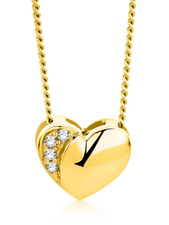 Zdjęcie produktu Diamant Exquis Złoty naszyjnik z diamentami - dł. 45 cm rozmiar: onesize