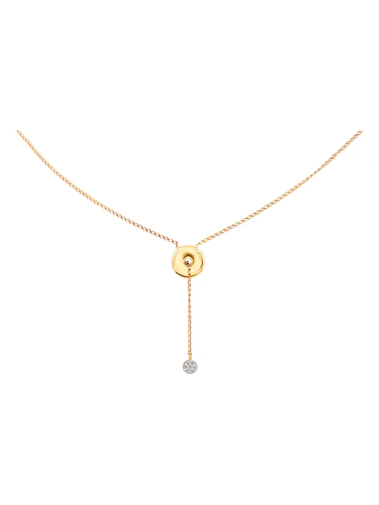Zdjęcie produktu Diamant Exquis Złoty naszyjnik z diamentem - dł. 42 cm rozmiar: onesize