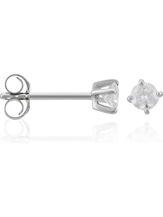 Zdjęcie produktu ATELIER DU DIAMANT Złote kolczyki-wkrętki "Single Diamond 0, 20" z diamentami rozmiar: onesize srebrny