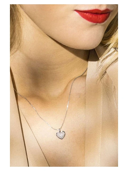 Zdjęcie produktu DIAMOND & CO Złota zawieszka "Coeur" z diamentami rozmiar: onesize srebrny