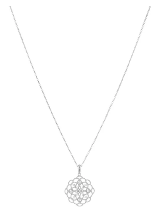 Zdjęcie produktu DIAMOND & CO Złota zawieszka "Dentelle" z diamentami rozmiar: onesize srebrny