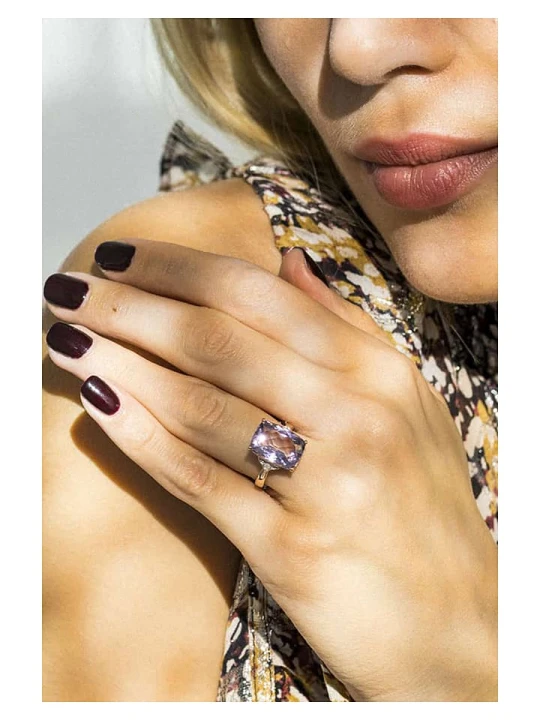 Zdjęcie produktu DIAMOND & CO Złoty pierścionek "Pink Hill" z diamentami rozmiar: 54