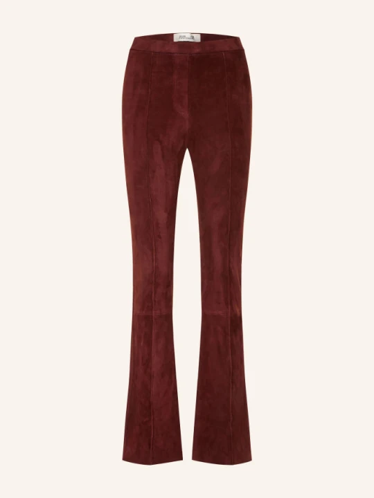 Zdjęcie produktu Diane Von Furstenberg Spodnie Skórzane Elise rot CIEMNOCZERWONY