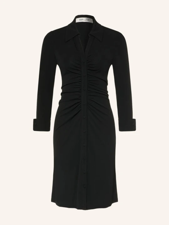 Zdjęcie produktu Diane Von Furstenberg Sukienka Koszulowa Sheska Z Dżerseju Z Rękawami 3 / 4 schwarz CZARNY