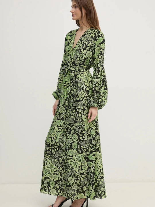 Zdjęcie produktu DIANE VON FURSTENBERG sukienka z domieszką jedwabiu zielony