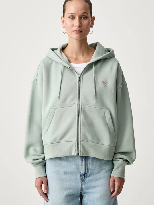 Zdjęcie produktu Dickies bluza rozpinana z kapturem damska z bawełną zielony