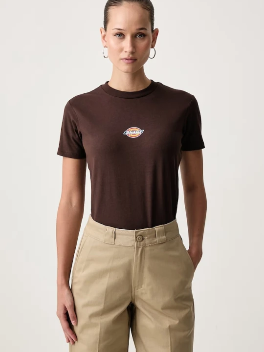 Zdjęcie produktu Dickies T-shirt damski bawełniany z elastanem brązowy