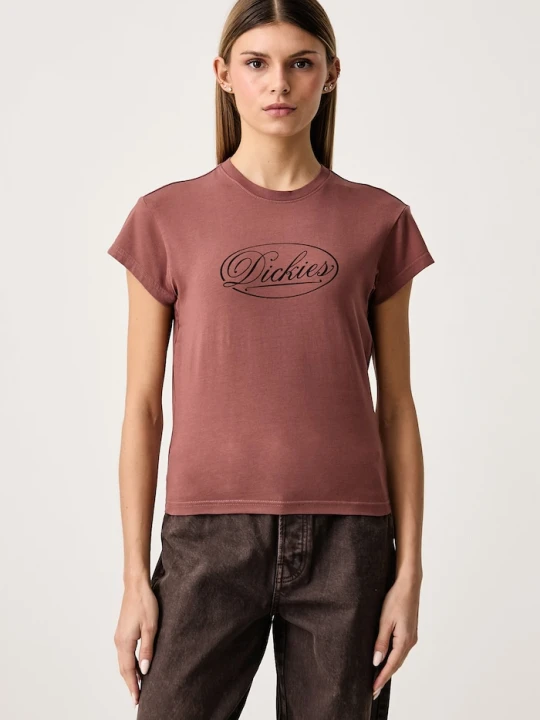 Zdjęcie produktu Dickies T-shirt damski bawełniany z elastanem brązowy