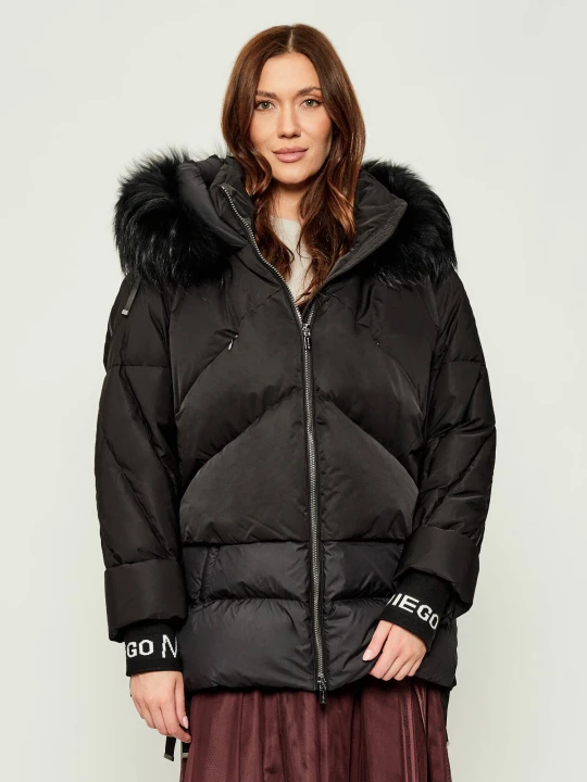 Zdjęcie produktu Diego M Puchowa kurtka | Oversize fit | z dodatkiem wełny czarny