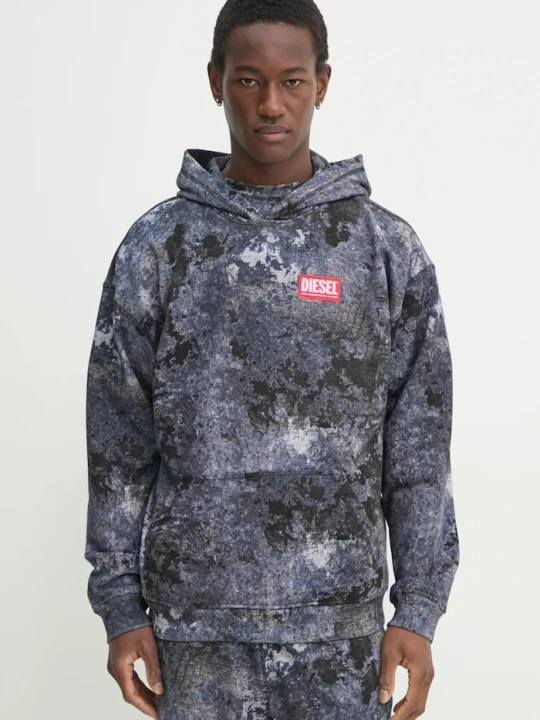 Zdjęcie produktu Diesel bluza bawełniana S-BOXT-HOOD-R8 SWEAT-SHIRT szary