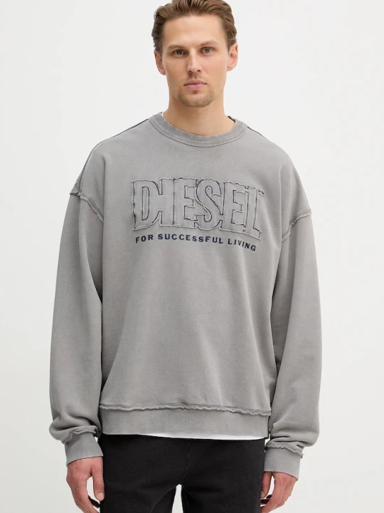Zdjęcie produktu Diesel bluza bawełniana S-BOXT-RAW-V1 szary